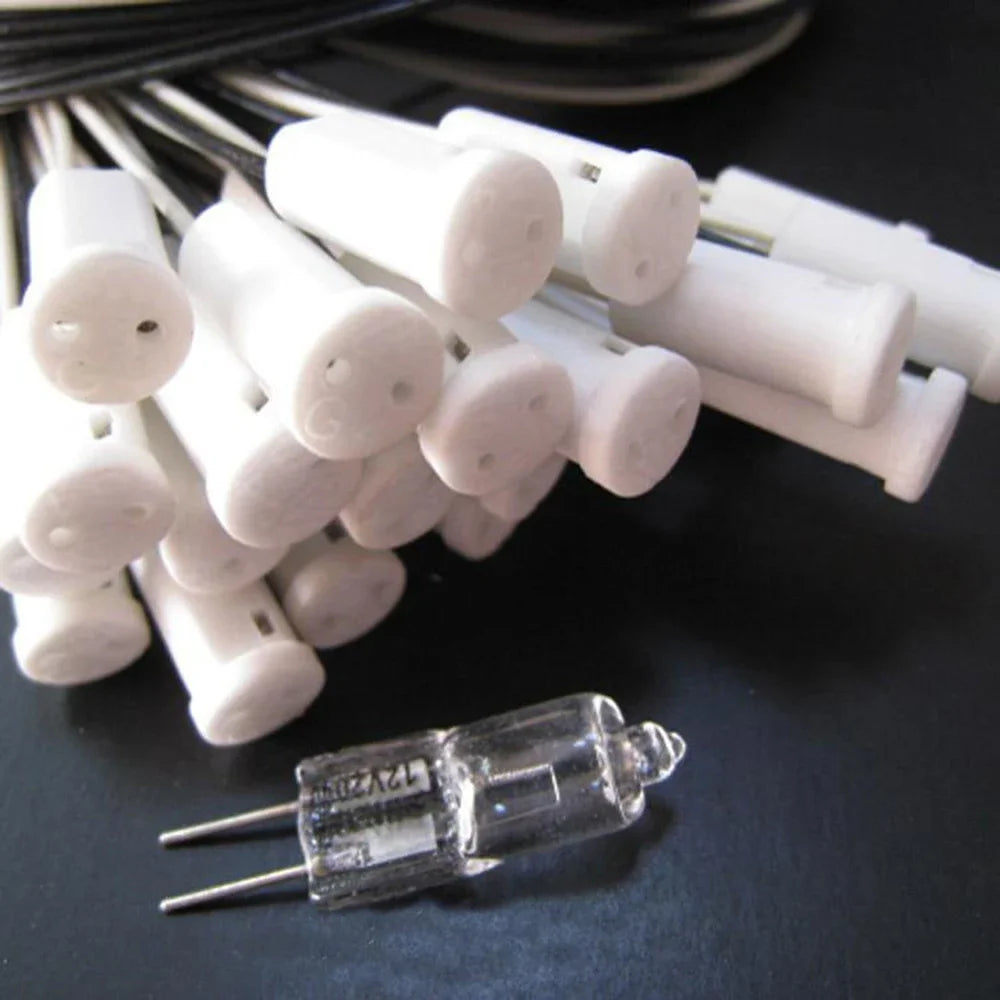 20pcs G4 50cm Long Wire CFL LED Halogen High Temperature Resistant 250degree 12-48V Light Lamp Base Holder Socket