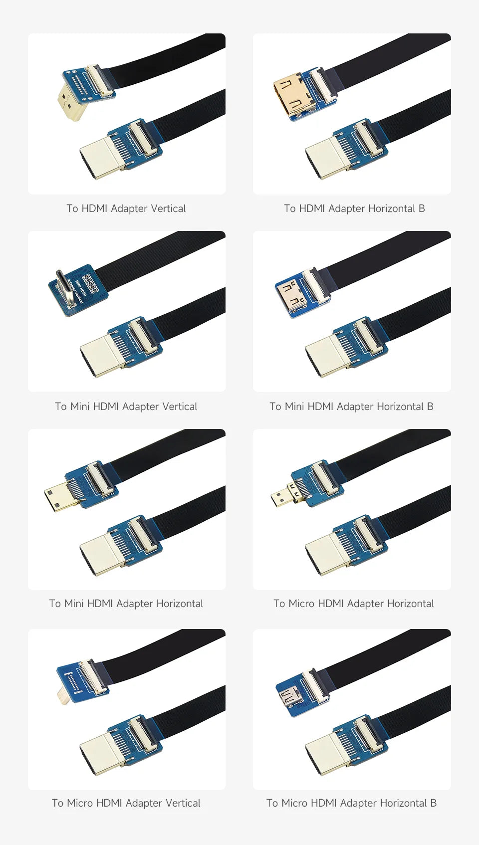 Anti-interference Ribbon FPV HDMI-Compatible Connector Flexible Flat Cable Raspberry Pi 4 Micro Mini HDMI-compatible Orange Pi