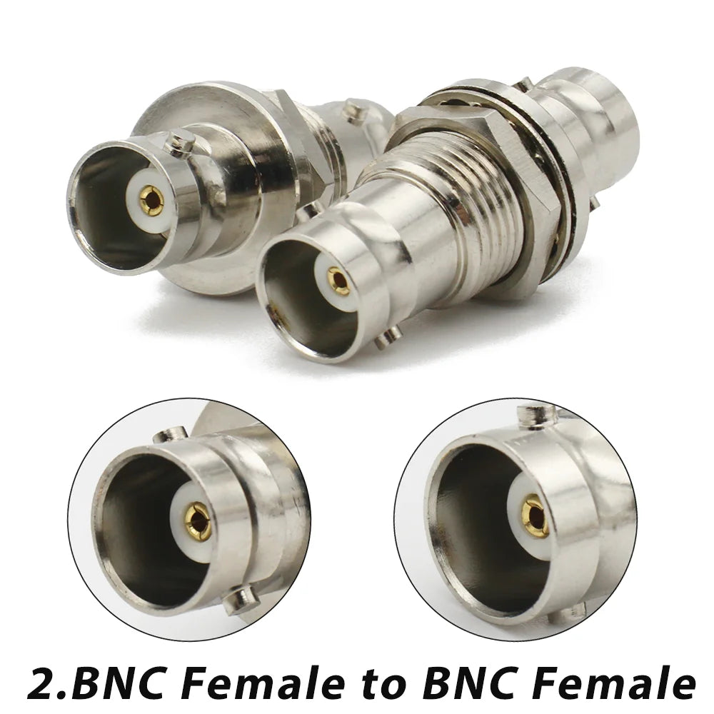 90 Degree Right angle BNC RF Coaxial Converter BNC Male Female to BNC Female with Nut Bulkhead  Adapter Wire Terminal  50 75ohm
