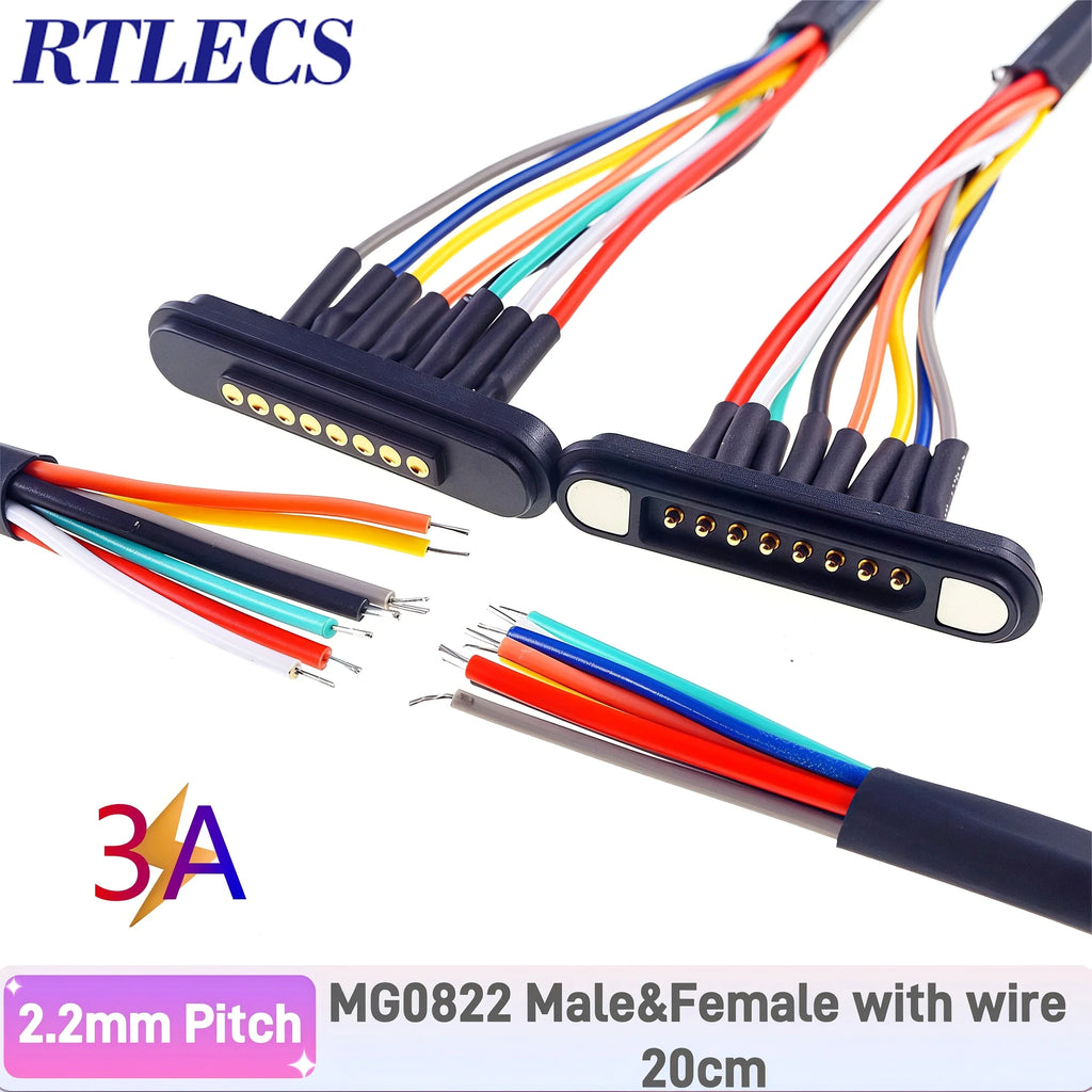 Universal Magnetic Pogo Pin Connector Set Male Female 5-9 Pins for RC Drone Car LED Strip 5-24VDC DIY Compatible with JR JST SM