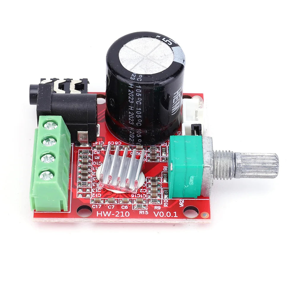 PAM8610 Mini Hi-Fi Audio Stereo Amplifier Board D Class 2x10W Audio Receiver Amplifier Board Module Part 3.5MM Input Jack