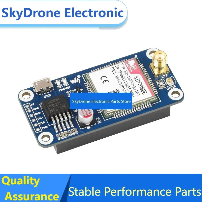 SkyDElWaveshare SIM7000E NB-IoT / Cat-M / EDGE / GPRS HAT For Raspberry Pi, GNSS, For Europe, Africa, Australia, Southeast Asia