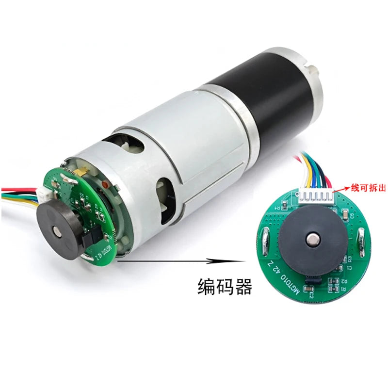 12V24V PG42-775 High Torque Planetary Gear Motor with Encoder 42mm Low RPM Reducer CCW/CW Electric Engine RC Roller Gate Gearbox