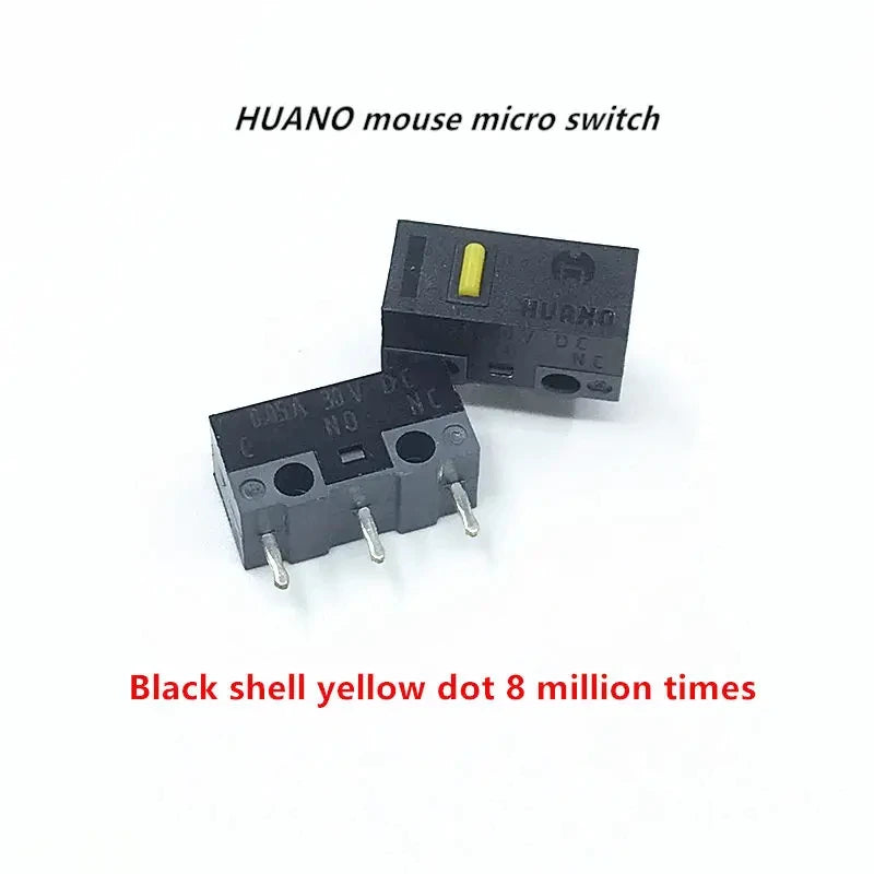 New Authentic HUANO mouse micro switch button white yellow blue pink green dot blue shell white dot General 3-pin switch