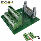IDC16 IDC 16 Pin Male Connector to 16P Terminal Block Breakout Board Adapter PLC Relay Terminals DIN Rail Mounting