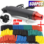 580/530/127PCS Heat Shrink Tubing Kit 2:1 Shrinkable Wire Shrinking Wrap Tubing Wire Connect Cover Protection with Hot Air Gun