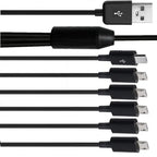 6-in-1 USB 2.0 A male to 6 * Micro USB 5-Pin Male Splitter Y-Shaped Data Charging Connector Adapter Cable 1/6 USB Charging Cable