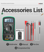 Digital Multimeter 1999 Counts 600V AC/DC Voltage Temp Test for Car Repair ANENG AN8205C Blue Backlight hFE Triode DIY Test Tool