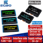 ‌2.42 Inch SSD1309 OLED Display Module 128x64 HD Screen - SPI/I2C Dual Interface 7-Pin Compatible with for Arduino UNO R3