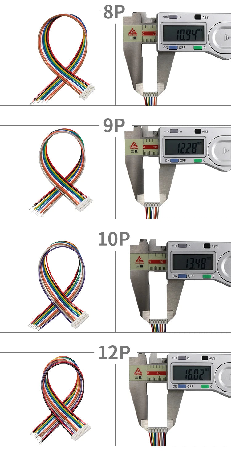 10pcs MX1.25 2/3/4/5/6/7/8/9/10P 1mtr 100cm Micro 1.25mm 28AWG Single/double Head Male Terminal Wire Connector Cable