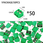 50-200PCS KF301 KF306 2P PCB Terminal Block Connector 5.0mm Pitch Straight Pin 10A Screw Terminal Spliceable for DIY Electronics