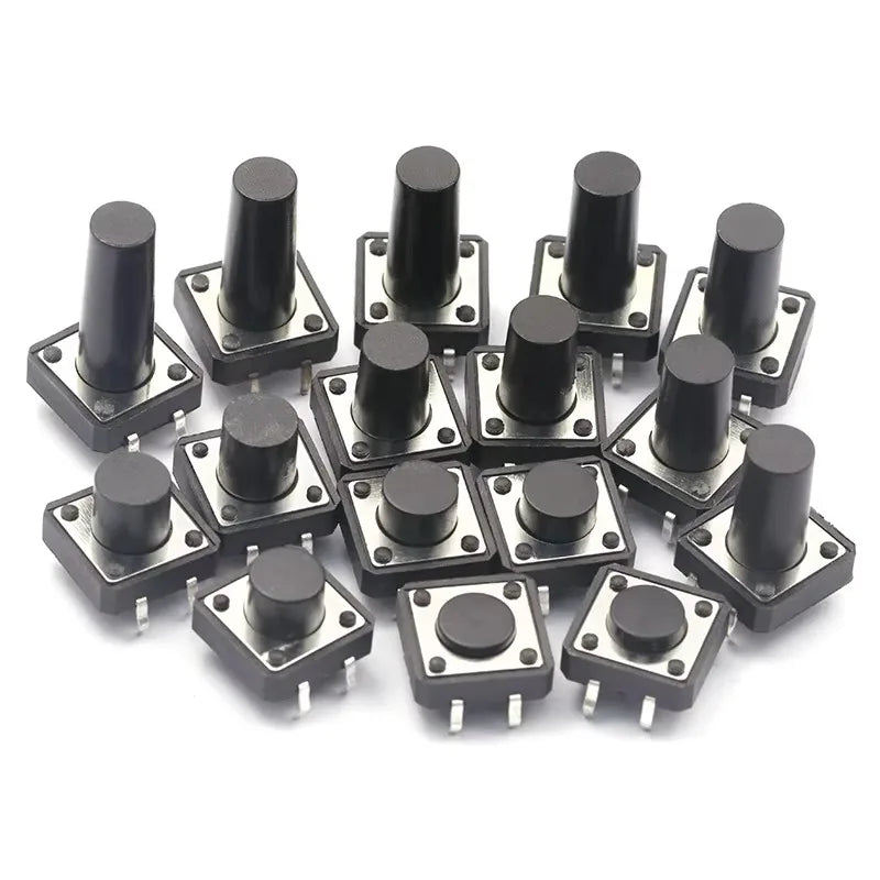 20PCS 12x12mm X4.3/5.5/6/7/8/9/10mm Micro Push Tact Switch 4pin Touch Button Mini Tactile Pushbutton Toggle Pcb Momentary Switch