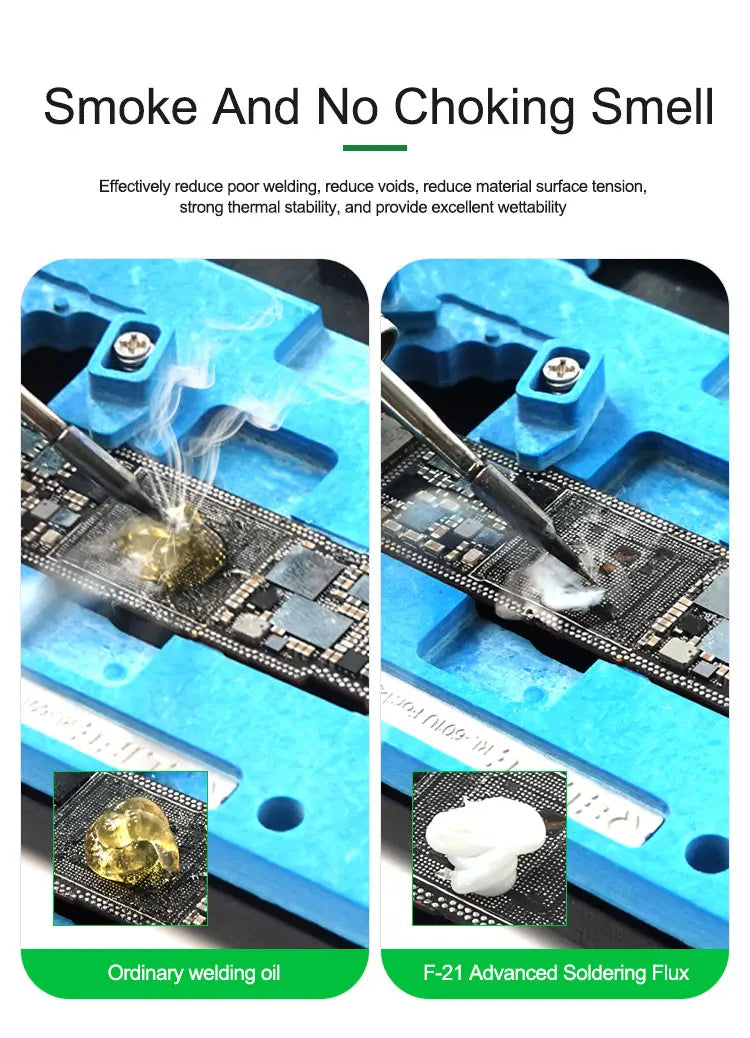 RELIFE F-21 10CC Lead-free and Halogen-free Tin Soldering Paste For PCB Rework Welding Flux Syringe Type Emulsified Solder