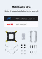 JONSBO CR-1000 EVO Tower CPU Cooler Nickel Plated 4 Heat Pipe 5V 3PIN ARGB Fan Air-Cooled Radiator For LGA1700 115X 1200 AM4 AM5