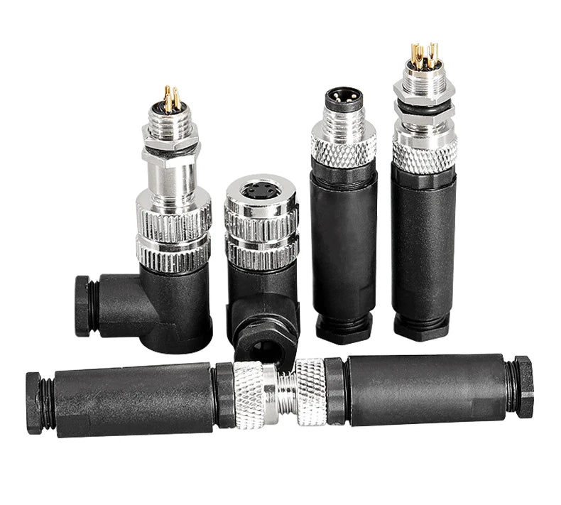 M8 Sensor Connector Screw Connection Metal A Code 3pin/4pin Non-welding 5pin 6pin 8pin Weld IP68 Straight Waterproof Connectors