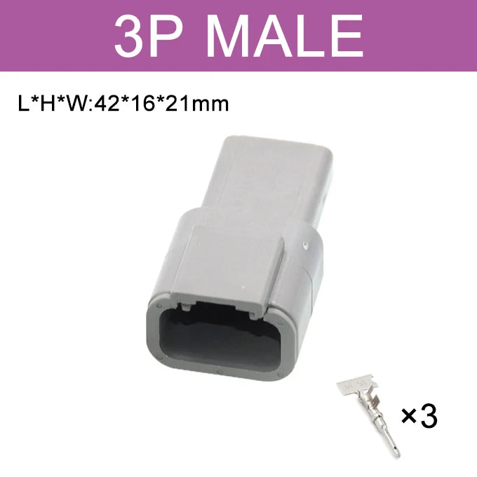 Deutsch Connector DTM Waterproof Automobile Connector With Terminal Male Female Plug&Socket DTM04-2/3/4/6/8/12P DTM06