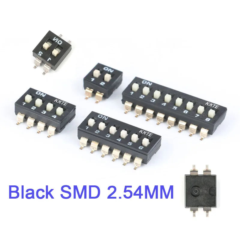 5Pcs Slide Type Switch Module 1 2 3 4 5 7 8 10PIN /1.27/2.54mm Position Way SMD/DIP Pitch Toggle Switch Snap Switch Dial Switch