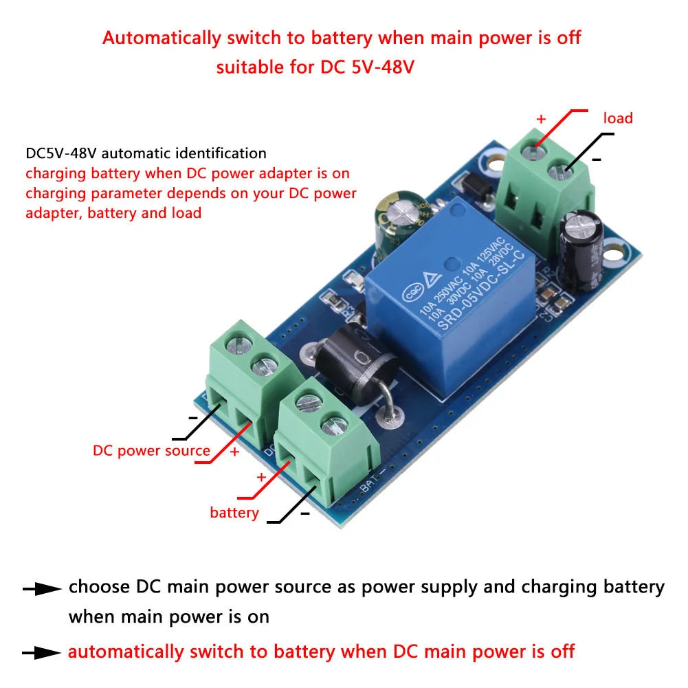 YX850 Automatic Module 5V~48V 10A Power Supply/Battery Automatic Module Emergency Controller Power Supply Controller