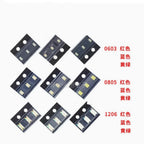 100PCS 0603 LED High Brightness Luminous 0805 Red, Yellow, Blue, White, Emerald Green 1206