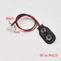 5Pcs 9V Battery Clip to XH2.54 PH2.0 2Pin Terminal Wire 15cm DC Power Adapter Cable Red Black