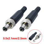 2-10PCS 5.5MMx2.1MM/2.5mm Screw Locking DC Power Connector Female Plug & Metal Panel Mount Socket Locable Secure Standard Plug