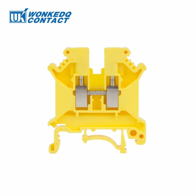10Pcs UK5N Screw Wire Connector 4mm Cable 4mm² Feed-through Connection 12AWG Plug Electrical Mount DIN Rail Terminal Block UK 5N
