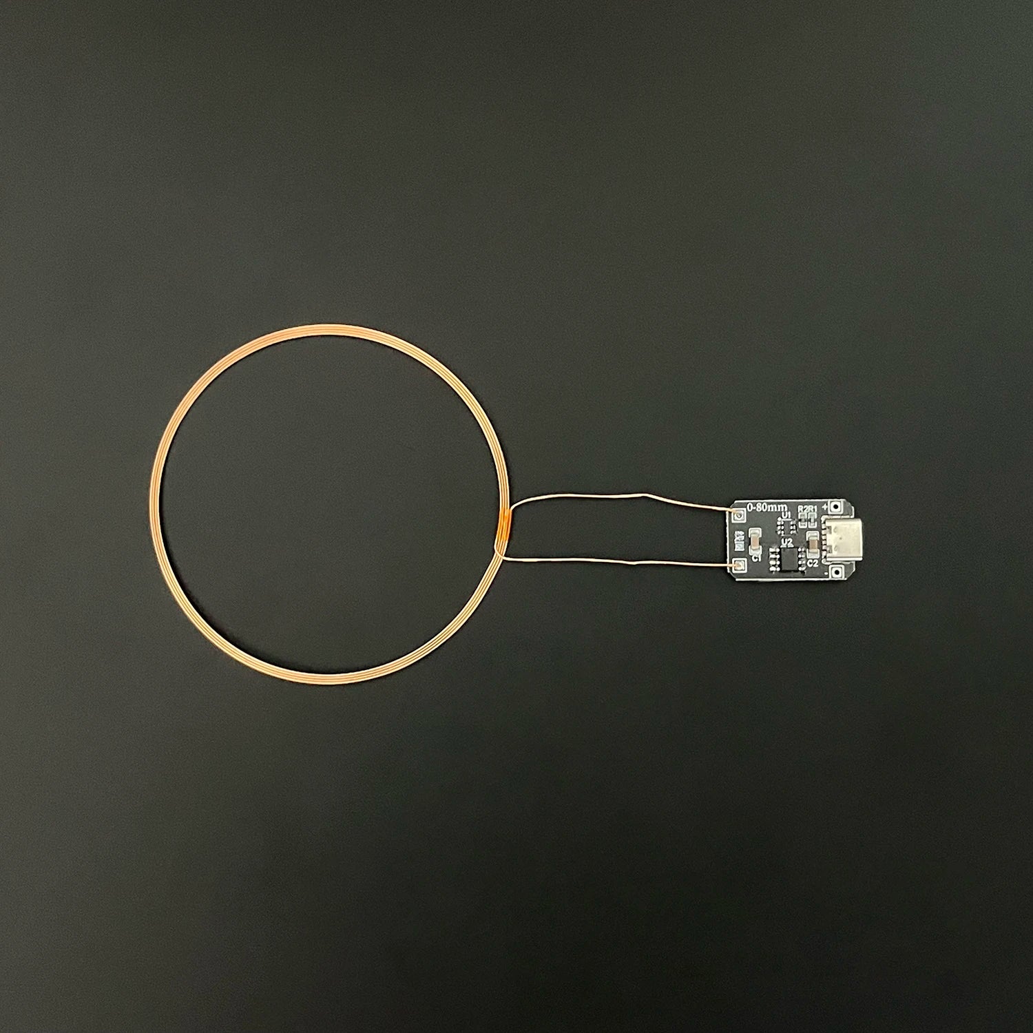 0~80mm Induction Wireless Power Supply Transmitter Coil Module TYPE-C USB DC 5V + 5pcs Receiver Led Lamp