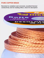 MECHANIC R350 Low Residue Solder Wick 1.0/1.5/2.0/2.5/3.0/3.5/4.0mm Pure Copper Tin Absorption Braid Electronics Repair Cleaning