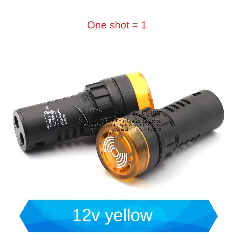 1PCS 12mm AD16-22SM 12V 24V 36V 48/110/220V Flash Signal Light Red LED Active Buzzer Beep Alarm Indicator Red Green Yellow Black