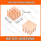 WE DO HEATSINK 10x10xmm 15x15x5mm 15x15x7mm Without or With Thermal Pad Square Pure Copper Heat Sink