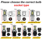 2X P21W led 1156 T20 W21/5W 7443 P21/5W 1800LM W21W Car Bulb 7440 BA15S BAY15D PY21W Auto DRL Light White 1157 LED Brake Light