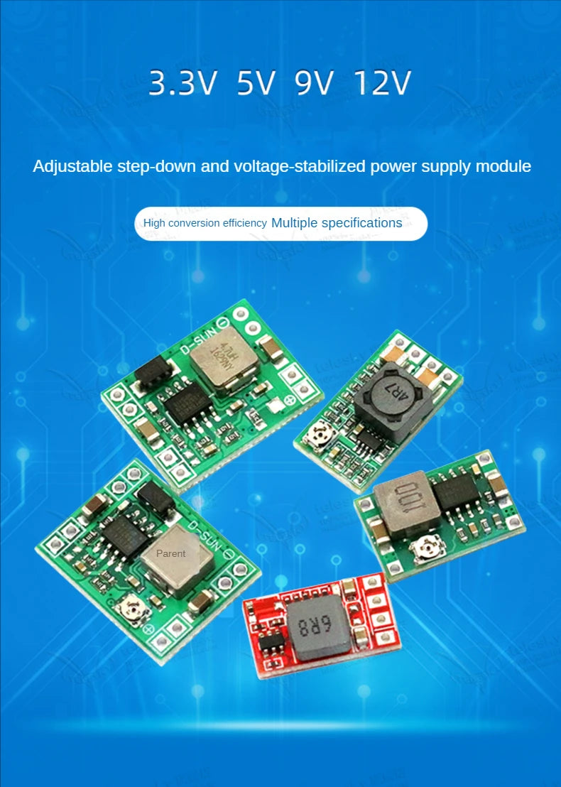 1PCS DC-DC 3A 5A Adjustable Step-down Power Module Board Voltage Stabilizing Aircraft Model MP1584EN 24V 12V 9V To 5V