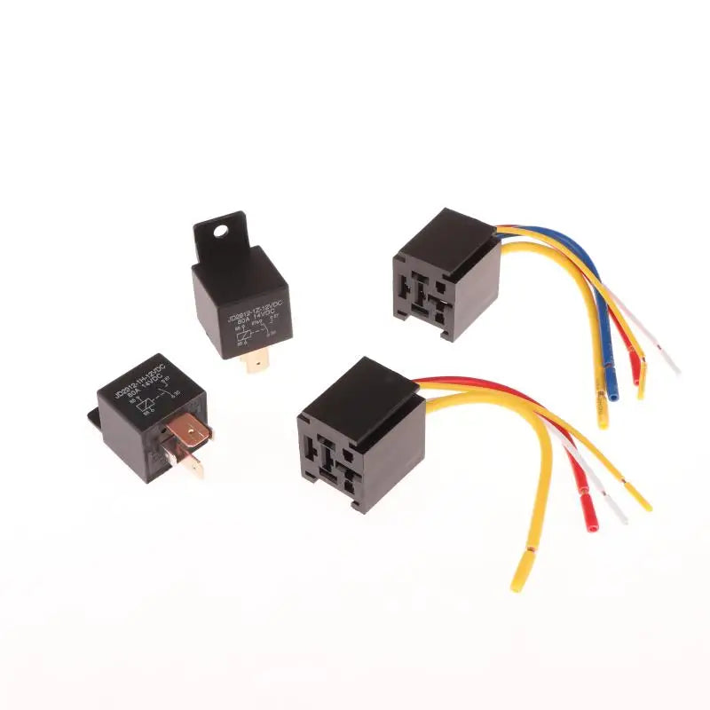 1Set 4/5 Pin Automotive Relay 12V DC 24V 40A Waterproof Relay For Motorcycle Headlight Air Conditioner With Socket