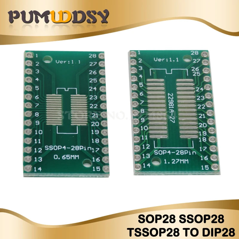 10PCS PCB Board SMD Turn To DIP 0805 0603 0402 SOT23 SOP MSOP SSOP TSSOP 8 10 14 16 20 24 28 SMT To DIP Adapter Converter Plate