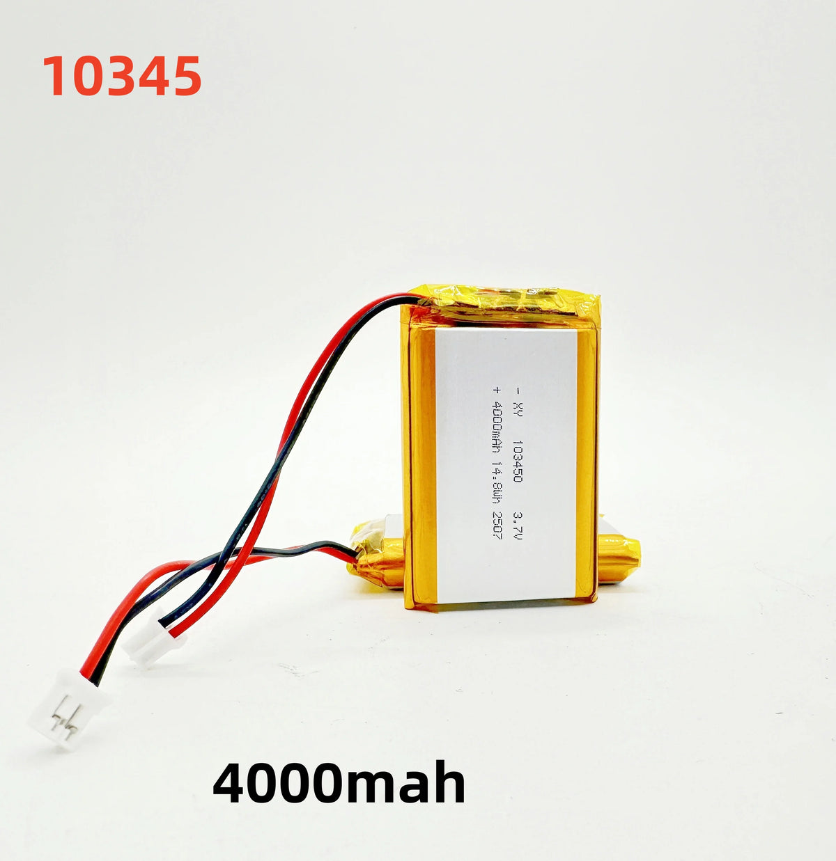 2.0-4.0AH 103450 Polymer Lithium Rechargeable Battery JST PH 2.0mm 2pin Plug for Camera GPS Navigator MP5 Bluetooth Headset