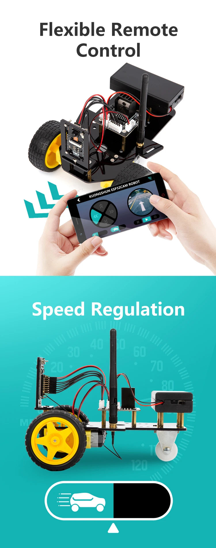 ESP32 Smart Robot Car Kit  Remote Control Car for Arduino Programming Project STEM Education Science Coding Kit
