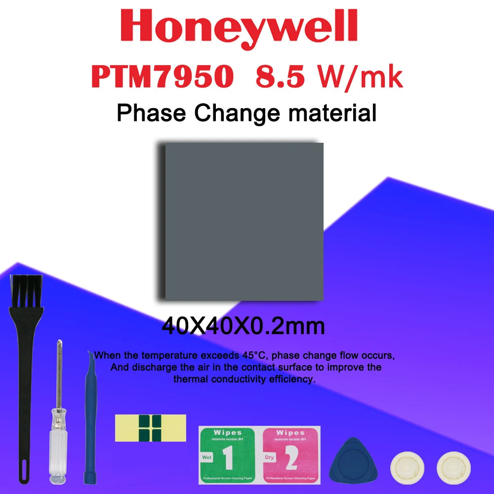 Honeywell PTM7950 Phase Change Pad 8.5W/mk Thermal Grease Material Laptop/CPU/GPU Heatsink Cooling Thermal Conductive Paste Pad