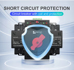 TOMZN TOQ3 Built-in Circuit Breaker 2P/4P 63A-125A with Night Light, 2-In 2/1-Out, Short-Circuit & Overload Protection