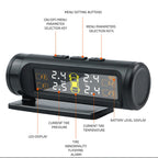 E-ACE 4 Sensors TPMS Removable Battery Wireless Intelligent Sensing Tire Pressure Monitor System Safety Alarm LCD Display