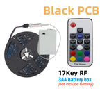 3AA Battery Power RGB Led Strip Light 5V 5050 with 3/17/24Key Remote Control Flexible Tape Waterproof Led Light TV Backlight