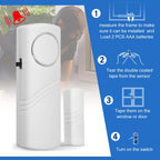 5pcs/10pcs Wireless Door Window Sensor Alarm 95db Anti-theft 433mhz Door Contact Detector Magnetic for Home Security Protection