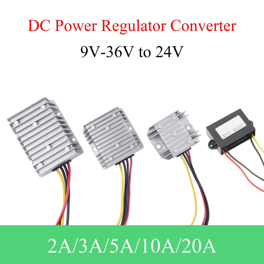 DC 9V-36V to 24V Power Converter 2A 3A 5A 10A 20A Stabilizer Step Up/Down Voltage Automotive Power Supply Moudle For Car