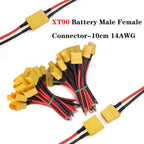 XT90 Male Female Connector Plug Silicone Wire 10AWG Tinned Copper 10cm Pair for RC Lipo Battery Drone FPV Car Boat Charger DIY