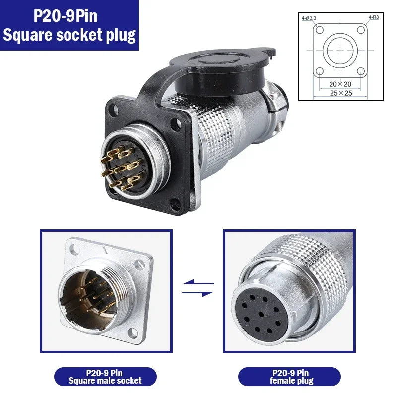 PLS20 Aviation Connector 2/3/4/5/6/7/8/9/10/12Pin Air Carrier Male Female Plug Connector WS20 TP20