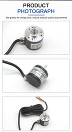 AUCHTEL 38mm Incremental Rotary Encoder 6mm D Shaft Optical Switch AB Z Phases 10-1024-3600 PPR 5-24VDC