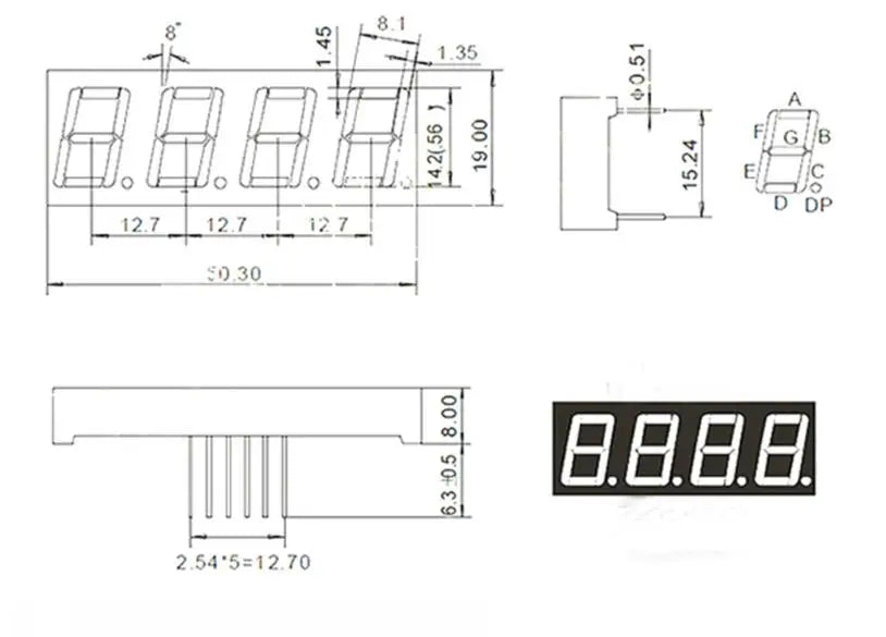 2pcs 0.56inch LED display 7 Segment 1 Bit/2 Bit/3 Bit/4 Bit Digit Tube Red Common Cathode / Anode Digital 0.56 inch led 7segment