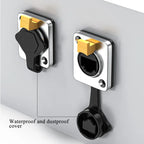 Waterproof CAT6A RJ45 Plug Socket Industrial Ethernet Cable Extender Adapter Category 6 Network Interface Panel Module Connector