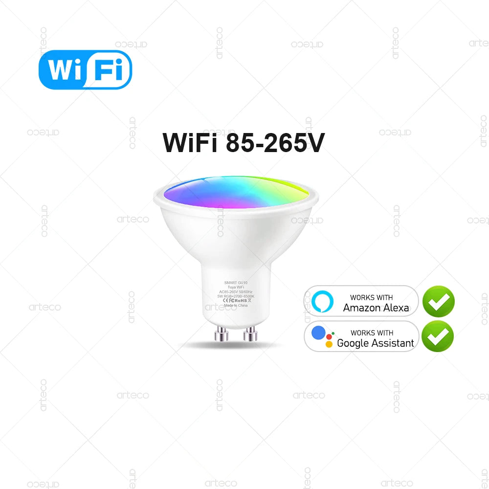 Tuya GU10 Smart LED Bulb WiFi Zigbee Bluetooth RGB 2700-6500K Dimmable Spotlight Lamps Smart Life APP Alexa Google Home Control