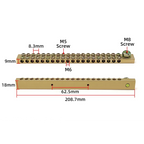 Terminal Block 10*18mm 8/10/12/16/20/24/30/40/50 Way One In Multiple Out High Current Double Neutral Ground Connector Brass Bar