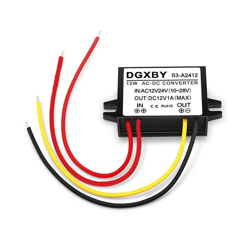 AC12V24V TO DC12V 1A 2A 3A 4A 5A Monitoring Power Regulator Converter 10V~28V TO 12V AC to DC Buck CE Certification RoHS